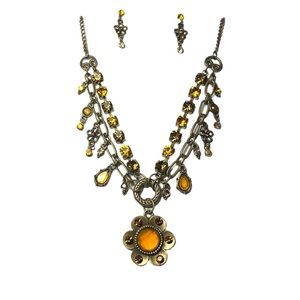 BEAUTIFUL! Austrian Crystal Necklace Earrings Set